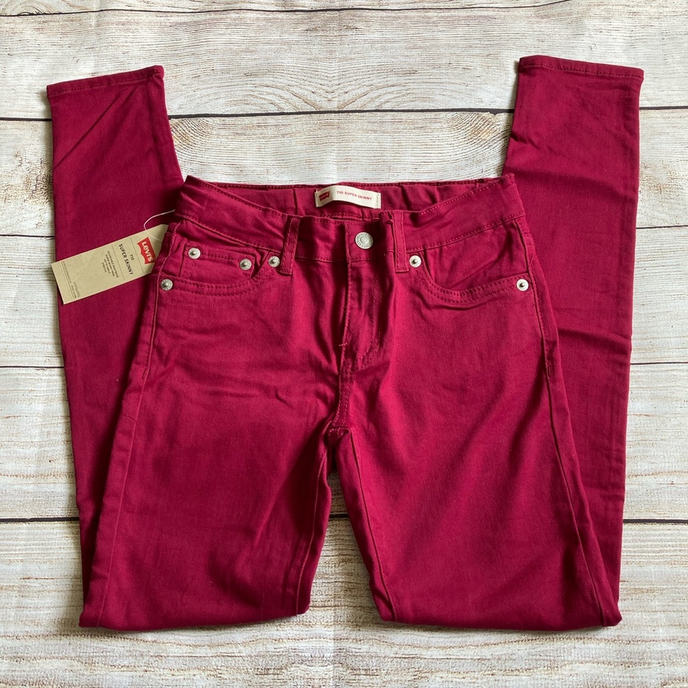 Levi’s 710 Super Skinny Pants NWT Girls Size 10 Regular Maroon